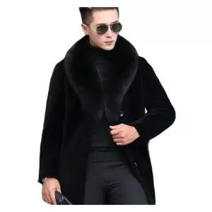 양털 가을 경량 롱 코트 일체형 5XL 가죽 칼라 리얼 하프 남성 재킷 자켓 빅 무스탕