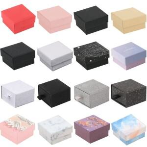 1PC 5x5x3cm 종이 보석 상자 반지 귀걸이 Handmde 크래프트 결혼 선물 팔찌 포장 액세서리
