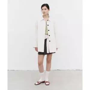 BCOMELY 시아 코튼 하프 트렌치 코트_아이보리 2371521