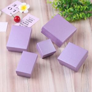 12pcs/lot 보라색 럭셔리 크래프트 선물 상자 ardboard 종이 팔찌 목걸이 보석 포장 반지 보관소 도매