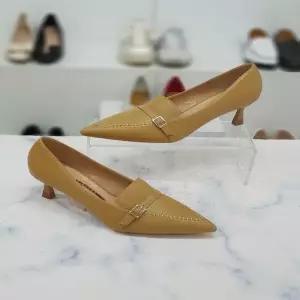 HANSHOE 세이브존01 가죽 버클 스티치 스틸레토 펌프스 슈즈 6cm SNHS776015il