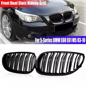 BMW E60 E61 M5 5 520i 545i 550i 535i 2003-2010 자동차 스포츠 레이싱 그릴 용 더블 라인 앞 범퍼 신장