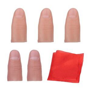 Gosknor 6pcs 매직 트릭 손가락 고무 팁 핸드 헬퍼 2가지 의 핑거와 사라지는 실크 소품 장난 키트 및 성인 마술사용 액세서리가 포함되어