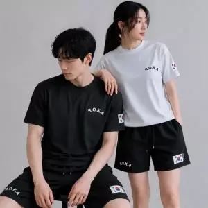 ROKA 로카 남녀공용 에어쿨 데일리 티셔츠 반바지 4color   군인 반팔티 반바지 쿨링 티셔츠