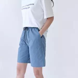 남여 여름 밴딩팬츠 여행 휴가 패션 반바지 홈웨어 주황 커플룩비치웨어 EBB81