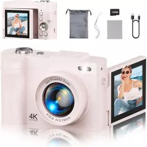 사진 촬영용 네모타 4K 디지털 카메라 유튜브용 50MP 브이로그 2.8인치 180 플립 스크린의 컴팩트 초보자를