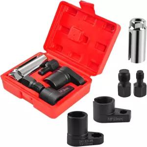 Zpana 5PCS 자동차 산소 센서 소켓 세트 차량용 O2 렌치 리무버 도구 및 나사 가공 키트 장착 분리용