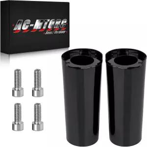 AC-MTORC 블랙 2인치 카우벨 포크 슬라이더 튜브 커버 Harley Touring Road King Electra Glide Street 및