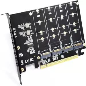 Rongdeson LM47 쿼드 NVMe SSD를 PCIe 40/30 X6 어댑터 카드로 변환 4드라이브 M2 지원 RAID 부팅 가능