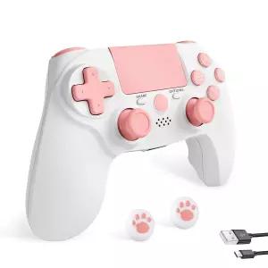 PS4용 무선 리눅스 게임 컨트롤러 PS4/Slim//PC/IOS와 호환 USBC 케이블 포함/800mAh 배터리/6축