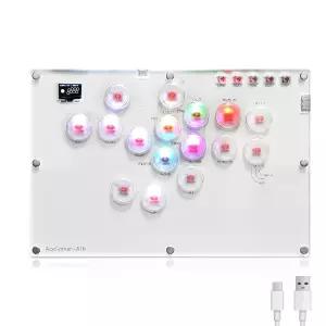 AceGamer Arcade Stick 6키 올버튼 게이머핑거 Turbo 기능 및 커스텀 RGB 지원 레버리스 컨트롤러