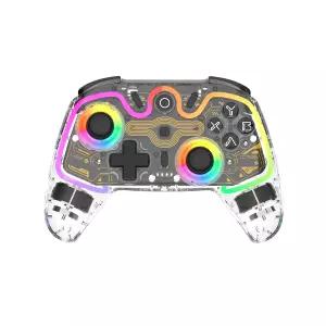 ASRVA 무선 홀 효과 컨트롤러 Bluetooth/24G/유선 3모드 트리거 락이 적용된 RGB 투명 게임패드 6축 자이로