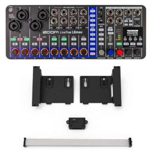 ERL-6 유로랙 키트가 포함된 Zoom LiveTrak L6max 12채널 믹서 번들 | 어댑터, 랙 플레이트, 전원 리본 케이블 및 8개의 장착 나사가 휴대용 믹서입니다.