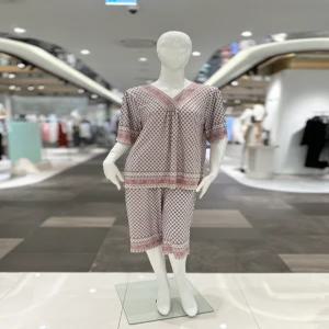 비너스 폴리슬러브 보더나염 여성 파자마 세트 VEPS03WS 644855