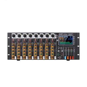 Yamnweo RX-8D 550W+550W 파워드 오디오 믹서, 19인치 랙 마운트 8채널 DJ 콘솔, 앰프, 리버브, 블루투스, USB, 48V 팬텀 파워, 무대 컨퍼런스 스튜디오용