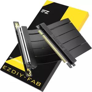 EZDIYFAB PCIe 50 라이저 케이블 Gen5 G 확장기 직각 20cm 블랙 수직 장착 28GB/s 대역폭 RTX 5090/4090 및