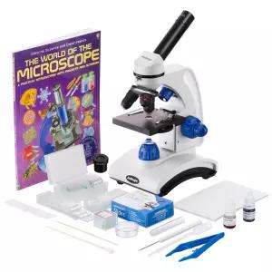 AmScope M162C-2L-PB10-WM-SP14-50P100S 1000X Microscope Kit 40X-1000X Magnification Range
