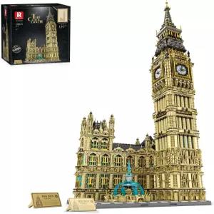 Reobrix Big Ben 건축 건물 세트 39만 개의 대형 랜드마크 타워 남성용 3825개의 빌딩 블록 키트 런던 시계