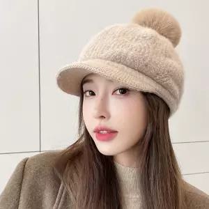 방한 여성 모자 겨울모자 방울털모자