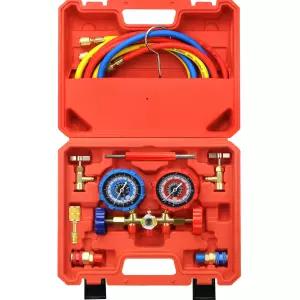 AutoWandererTool 매니폴드 게이지 세트 R134a R12 R22 R502 R404A 프레온 호환