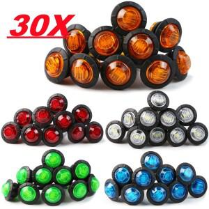30PCS 12V LED 사이드 마커 조명 클리어런스 전면 후면 표시 등 트럭 자동차 버스 트레일러 밴 캐러밴 보트