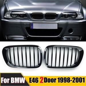 전면 신장 그릴 광택 블랙 자동차 액세서리 BMW 호환 3 시리즈 E46 쿠페 2 도어 1998-2001에