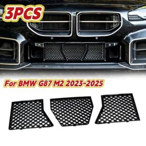 BMW 호환 G87 M2 2023 프론트 로워 범퍼 그릴 메쉬 센터 레이싱 교체 커버 3개/세트