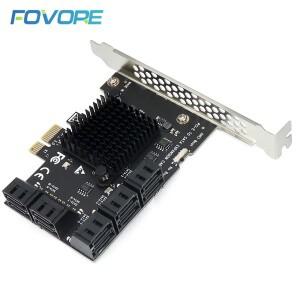 PCI express-10 포트 SATA 컨트롤러 3 III 3.0 6Gbps-PCI-e x1 카드 어댑터 Windows 용 확장 라이저