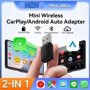 카플레이 무선 어댑터 안드로이드 오토 2 in 1 스마트 동글 5G WIFI 아이폰호환 폰용 볼보 호환 벤츠 호환