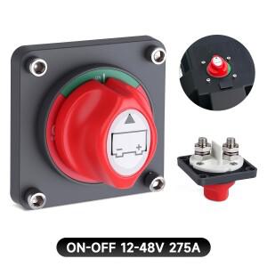 신형 배터리 전원 차단 마스터 ON/OFF 스위치 12V-48V 275A 디스커넥트 아이솔레이터 M10 M8 구리 스터드
