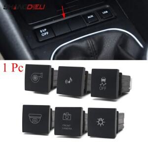 1Pc 자동차 빨간색 LED DRL 라이트 바 레이더 전원 켜기 끄기 전면 카메라 음악 스위치 버튼 VW 골프 6 v J