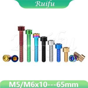 루이푸 티타늄 볼트 M5/M6x10/12/15/16/18/20/23/25/30-65mm 알렌 키 스크류 MTB/로드 자전거 시트포스트