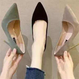 [하프클럽/]여성 스웨이드 펌프스 여성 뾰족코 하이힐 데일리 베이직 9cm 정
