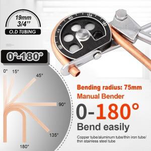 3/4''19mm 인치/미터법 범용 외경 튜빙 수동 벤더 (구리 튜브/알루미늄 튜브/얇은 스틸 스테인리스 스틸 튜