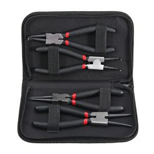 4피스 Circlip 플라이어 세트 7 ''긴 코 Staight Bent Plier 내부 외부 고정 스냅 링 리무버 도구