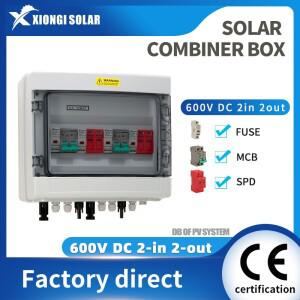 XIONGISOLAR  600V PV 결합기 박스 2입력 2출력 DC 배전반 퓨즈 MCB SPD 포함 태양광 패널 차단 스위치