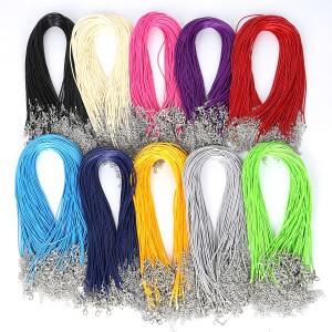 10 개/몫 1.5/2mm 다채로운 Fauxs 가죽 코드 목걸이 팔찌에 대 한 조정 가능 꼰 로프 DIY 쥬얼리 Supplie A