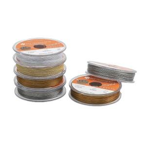 50미터/롤 0.3/0.38mm 화이트 로듐 골드 코팅 스틸 와이어 나일론 비딩 DIY 쥬얼리 제작 팔찌용