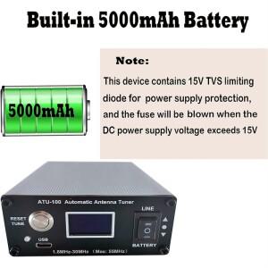 M07K-ATU-100 Ham Radio 용 안테나 튜너 1.8-55Mhz N7DDC 100W 오픈 소스 단파 배터리 Blac으로 자동