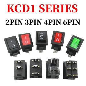 10피스 KCD1 시리즈 2/3/4 핀 보트 자동차 로커 위치 전원 15mm X 검정 빨강 녹색 6A/250V 10A/125V AC