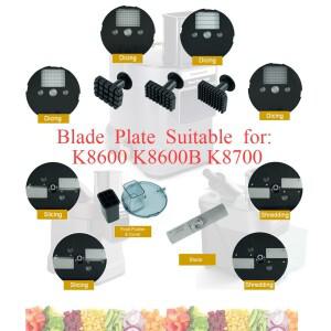 K8600 야채 슬라이서 기계 다기능 풀 사이즈 액세서리 슬라이싱  슈레딩  다이싱 블레이드  세척 브러쉬