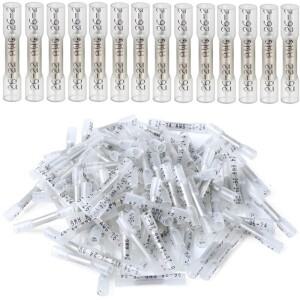 10-1000피스 흰색 열 수축 버트 커넥터 AWG 26-22 전기 0.5mm 방수 절연 자동차 해양 스테레오
