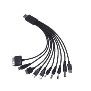 10 in 1 범용 USB 충전 케이블  멀티 핀 데이터 와이어  모바일 폰  MP3 플레이어  스피커  GPS용 어댑터