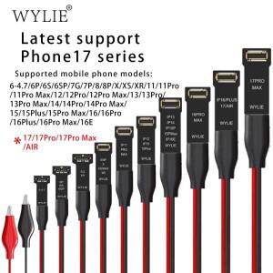 WYLIE WL-647L iBoot 전원 케이블 도구 아이폰호환 6-17 프로 맥스 수리용  커넥터 배터리 불필요  코드 세