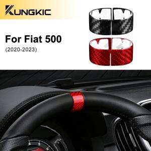 실제 경질 탄소 섬유 스티커  피아트호환 500 Abarth 595 695  자동차 핸들 링 액세서리