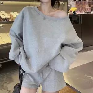 [하프클럽/]여성 오프숄더 원숄더 맨투맨 루즈핏 긴팔 티셔츠 3색