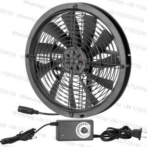 250mm 25cm DC 냉각팬 12V AC 110V 220V 전원 코드 속도 조절기 포함 그로우 텐트 식물 재배용 가능