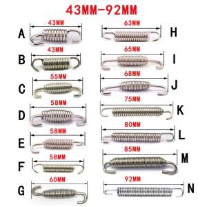 2피스 43mm-92mm 바이크 오토바이 배기 스프링 후크 스테인레스 스틸 프론트 미들 링크 파이프 회전식 머플