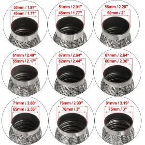 XAutohaux 45/50/55/65/70/75mm 자동차 머플러 배기 플렉스 파이프 유연한 튜빙 조인트 커넥터 스테인레스