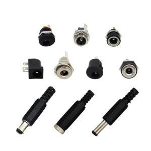 5Pair/10피스 DC 커넥터 5.5x2.1mm 3.5x1.3mm 암수 소켓 너트 패널 설치 전원 어댑터